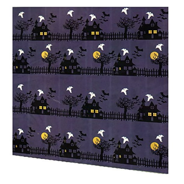 Ghost and Bat Theme Halloween Village Fabric Shower Curtain Haunted Houses 72 x 72 Inches Easy to Care for Polyester is Machine Washable Ghost and Bat Theme Halloween Village Fabric Shower Curtain Haunted Houses 72 x 72 Inches Easy to Care for Polyester is Machine Washable
